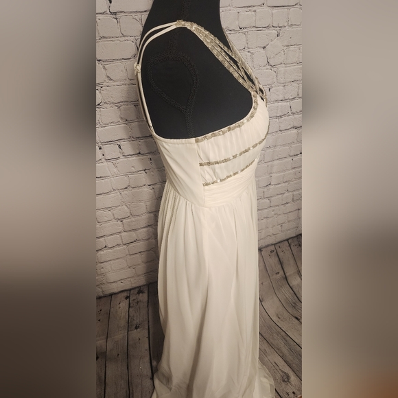 Adrianna Papell White Beaded Front Accent Dress - Picture 5 of 9